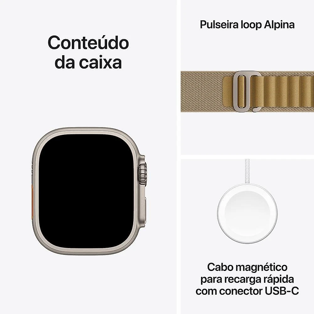 Apple Watch Ultra 2 GPS + Cellular • Caixa natural de titânio de 49 mm • Pulseira loop Alpina canela – G