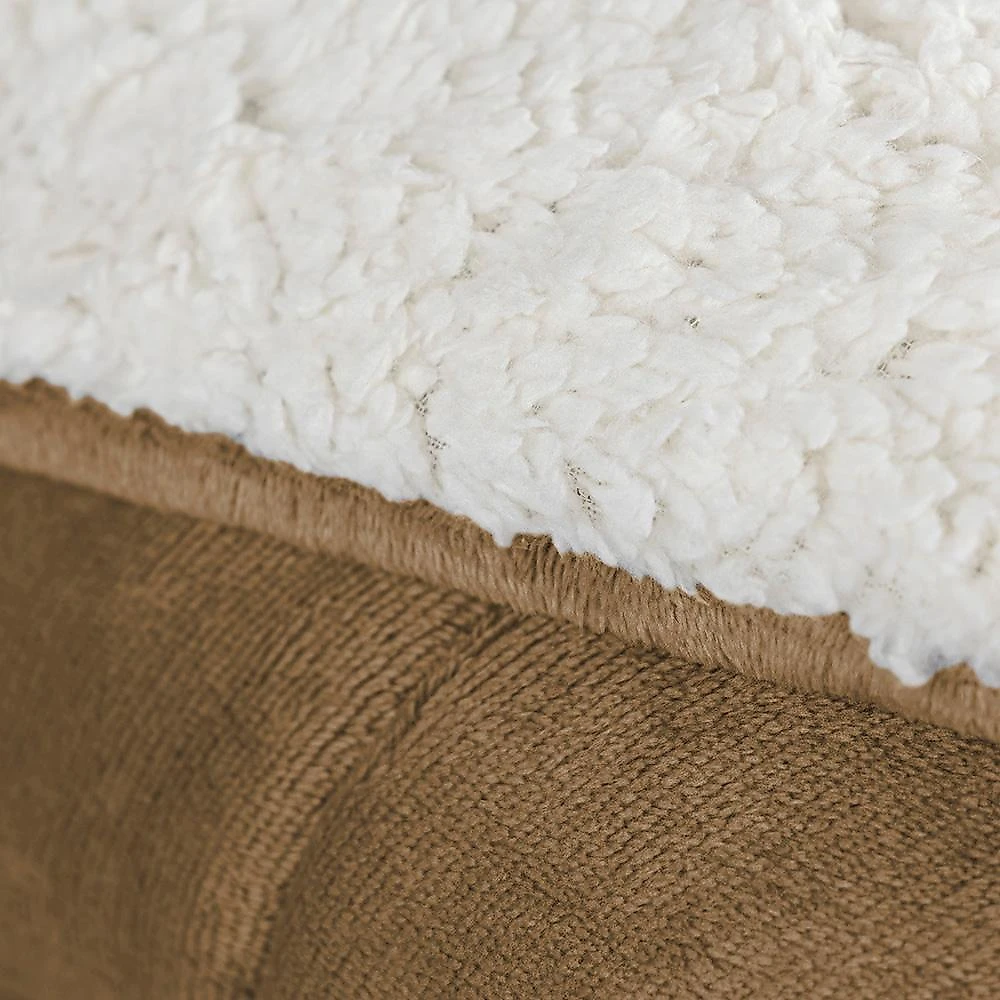 Coberdrom apollo solteiro sherpa manta flannel toque lã de carneiro - bege