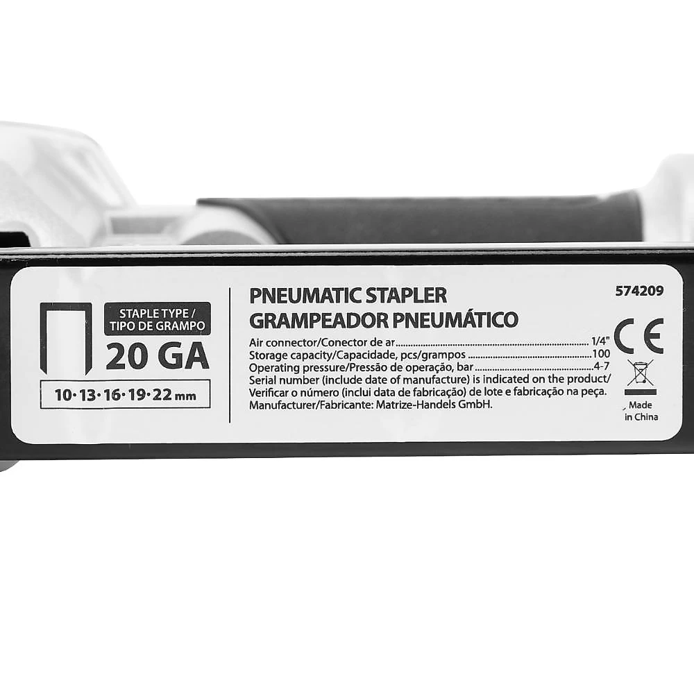 Grampeador pneumático 10-22mm 20ga 100 grampos mtx