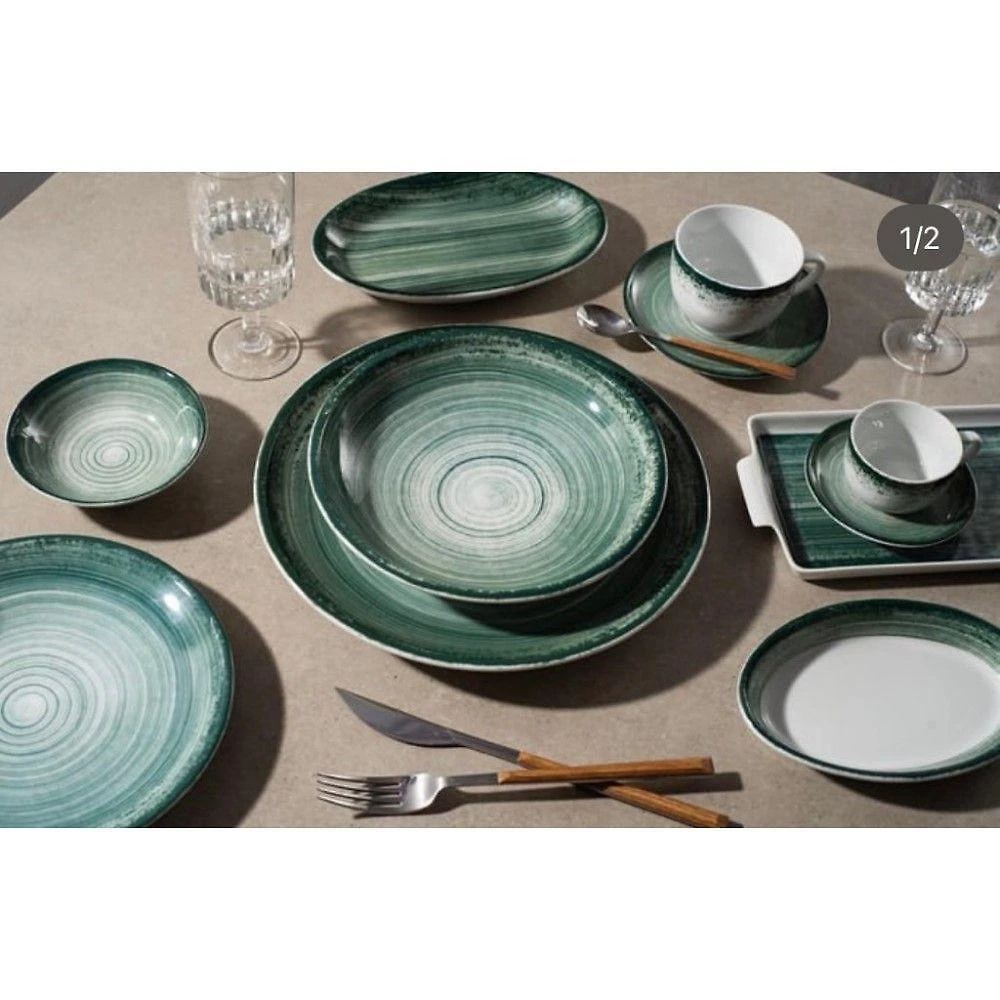 Aparelho De Jantar 42 Peças Esfera Verde Schmidt