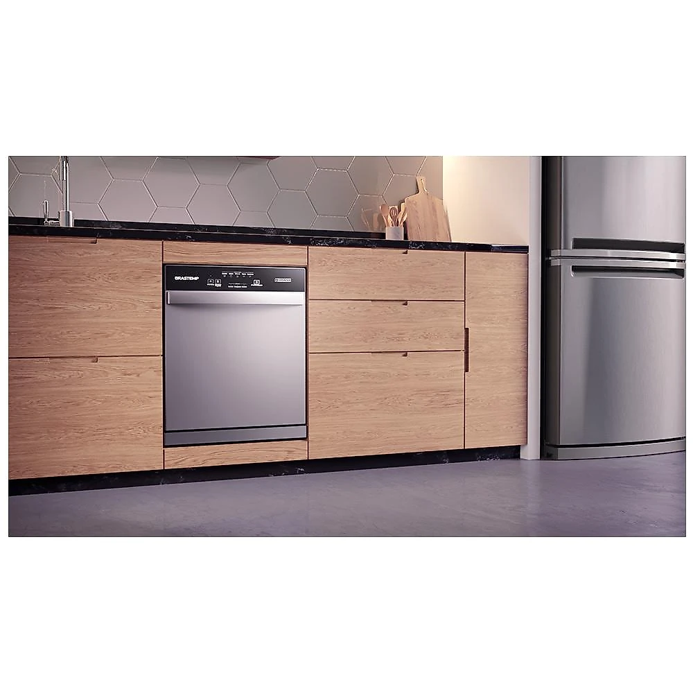 Lava Louças Brastemp Cinza Metálico com 08 Serviços e 05 Programas de Lavagem - BLF08B 110