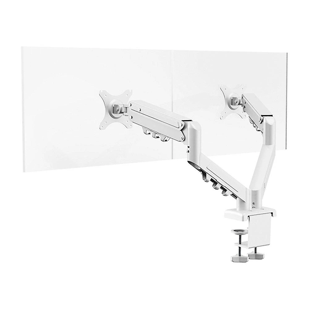 Suporte de Mesa Articulado para 2 Monitores de 17" a 32" FlexiSpot F5D, Ajustes com Pistão a Gás, VESA, Branco - F5DW