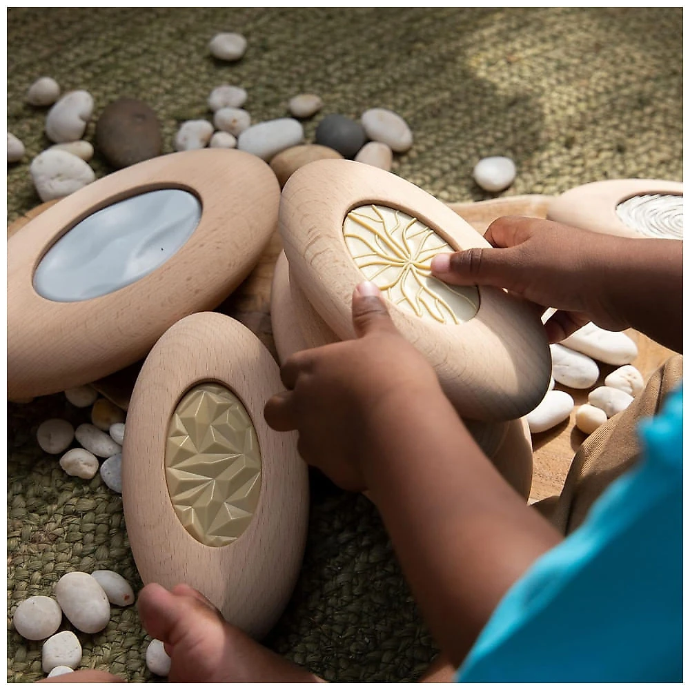 Blocos Sensoriais Guidecraft Jumbo Sensory River Stones Pedras do Rio Naturais Texturizados 10 Peças XGC-G6773