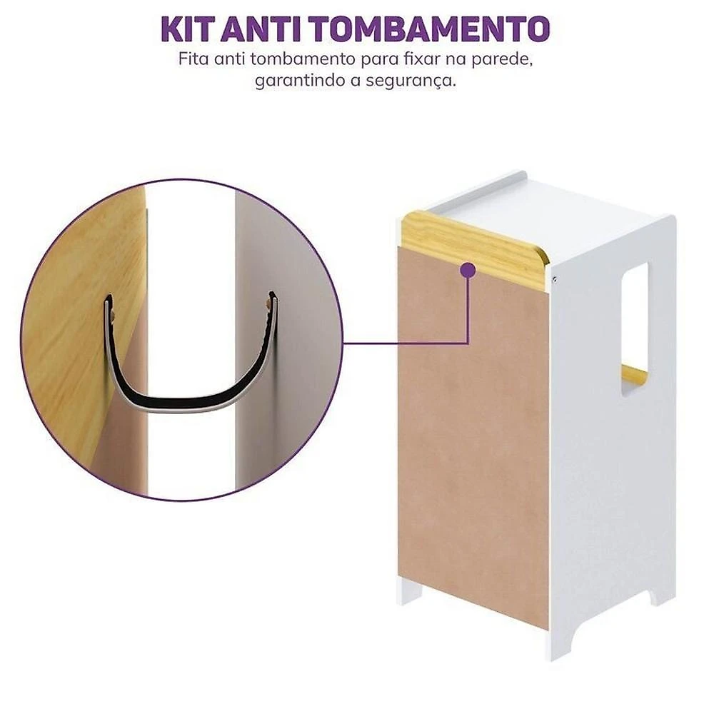 Escrivaninha e Estante Nicho com Portal Petit Casatema MadeiraOriginals Branco/Mel
