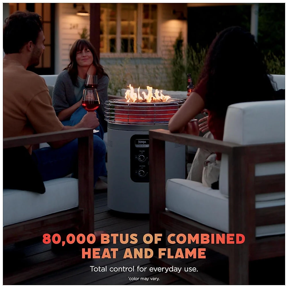 Ninja Fireside360 - Aquecedor Externo Portátil 3 Modos com Chama e Calor para Varanda, Camping e Praia
