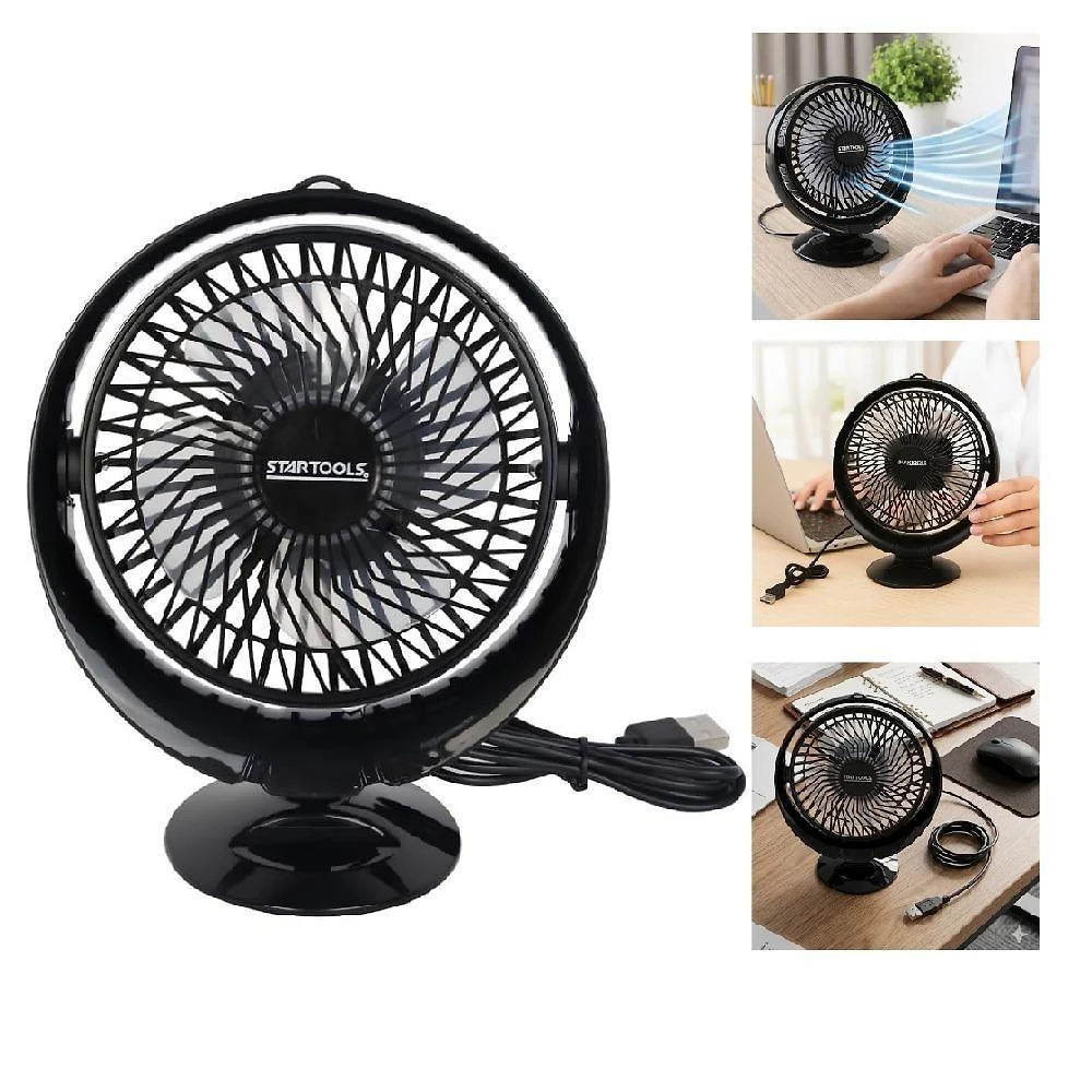 Mini Ventilador de Mesa Yeet 7,5W Usb 2 Velocidades Preto Portátil Silencioso 110V