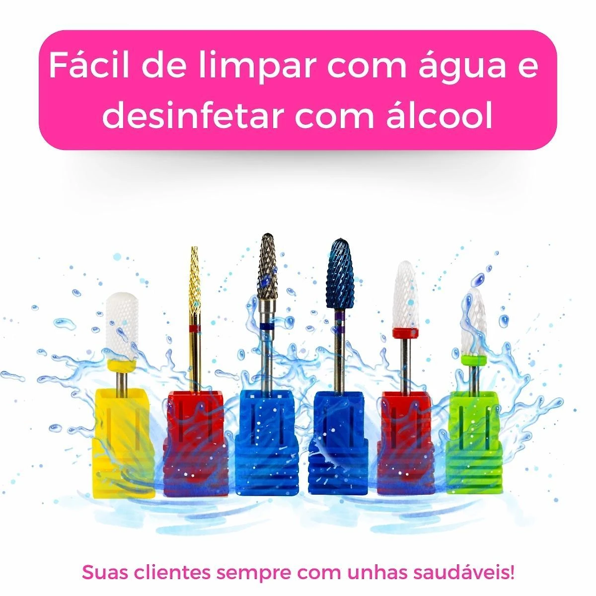 Miniatura Kit 6 Brocas Tungstênio Cerâmica Lixadeira Unhas Gel Fibra