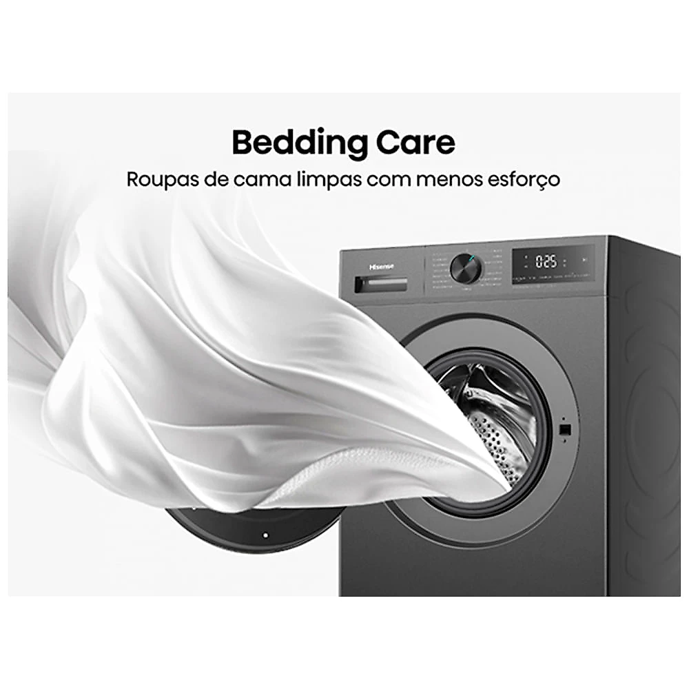 Lava e Seca 11kg Hisense 1i Inverter, Capacidade de Secagem de 7kg, Compacta Fit e Função Steam, Titanium - WD1i1141BT 110
