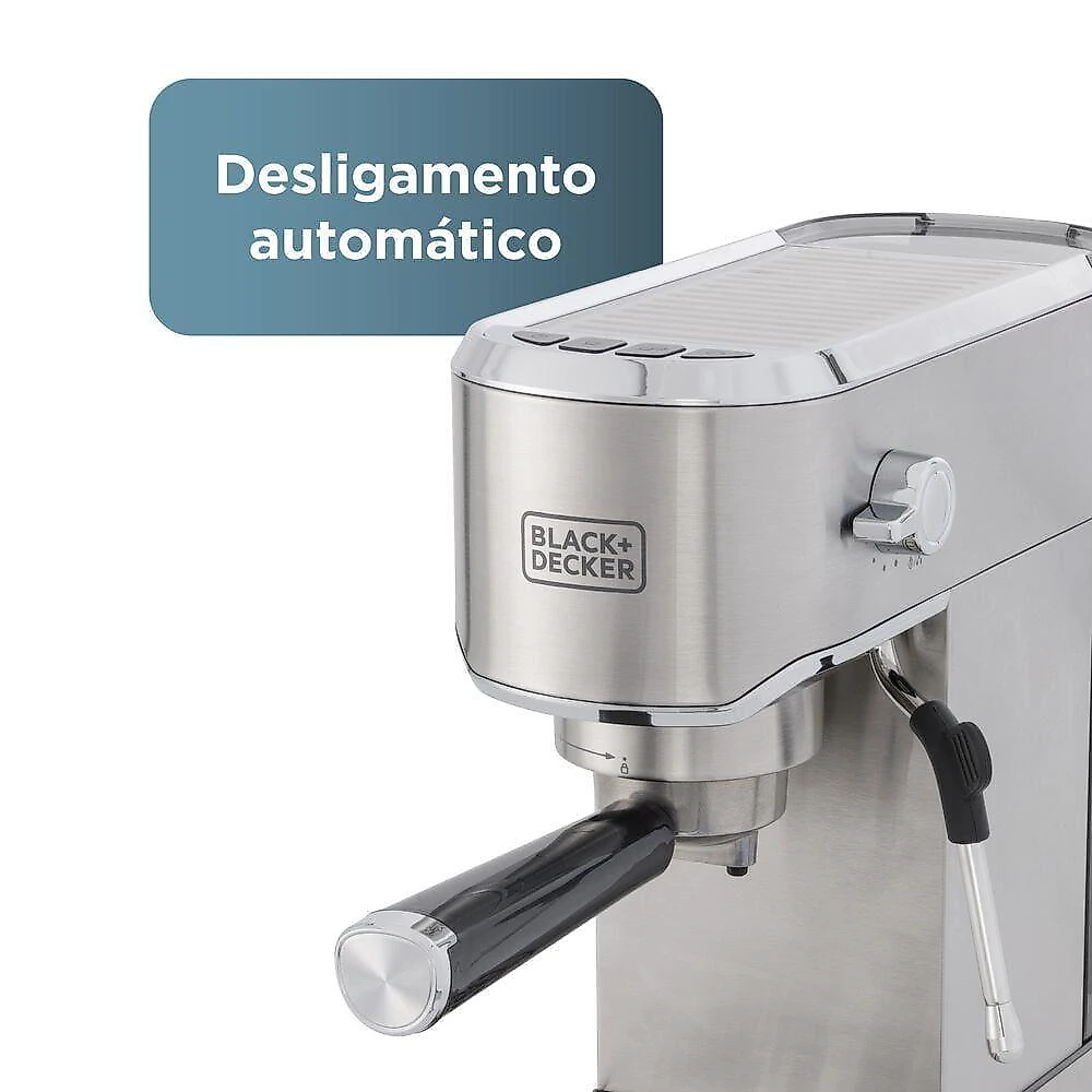 Cafeiteira espresso black+decker cea1200g gourmand gris 1200w multifunções inox 110