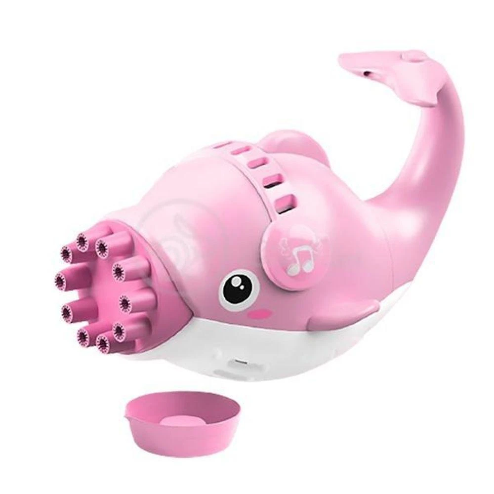 Kit 1 Golfinho Bolha Sabão Criança Infantil+ 3 Pilha Rosa 4