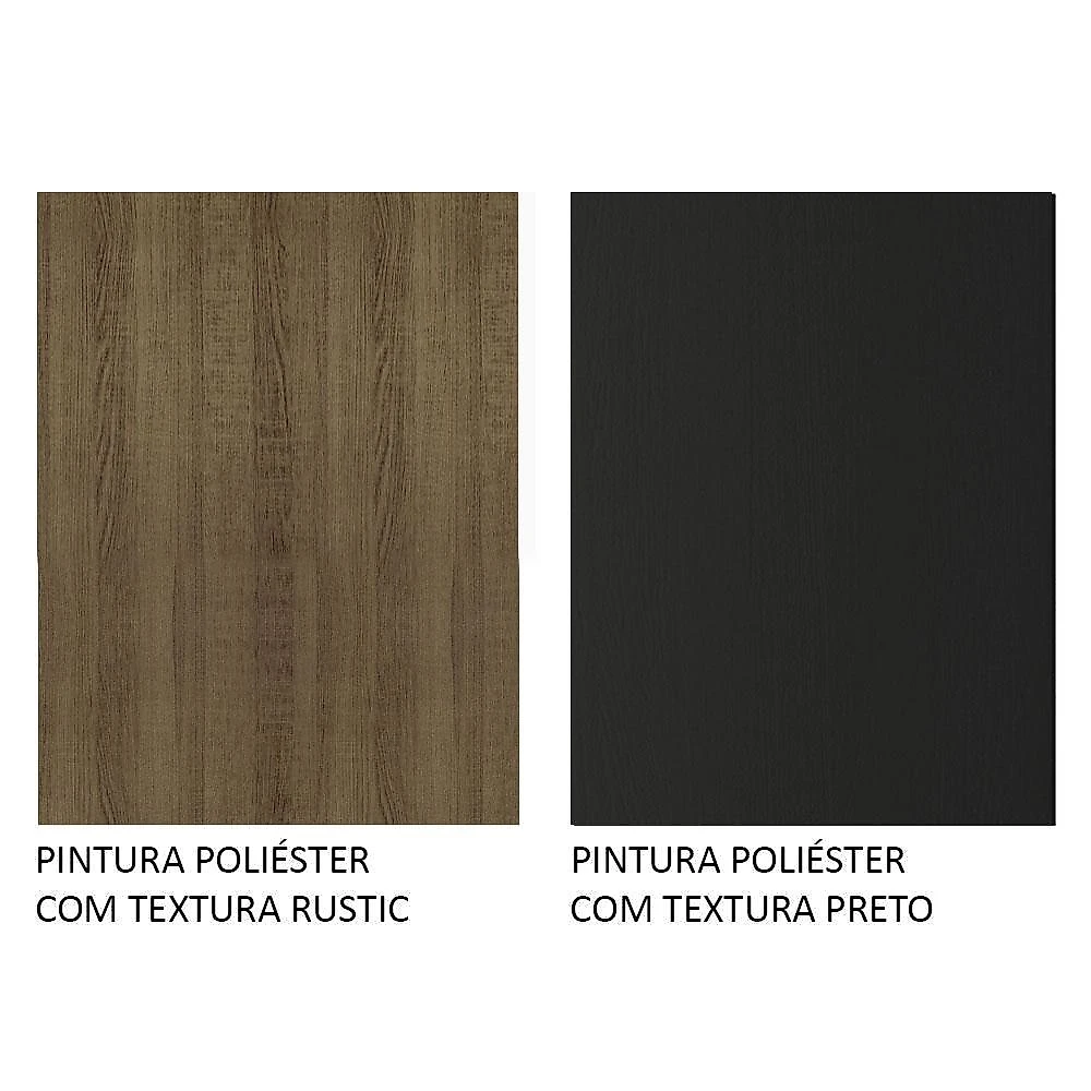 Armário de cozinha aéreo 35 cm 1 porta rustic/preto glamy madesa