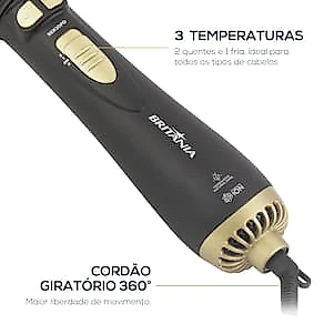 Escova Rotativa Britânia BER20PD 4 em 1 1300W Preta/Dourada - Bivolt
