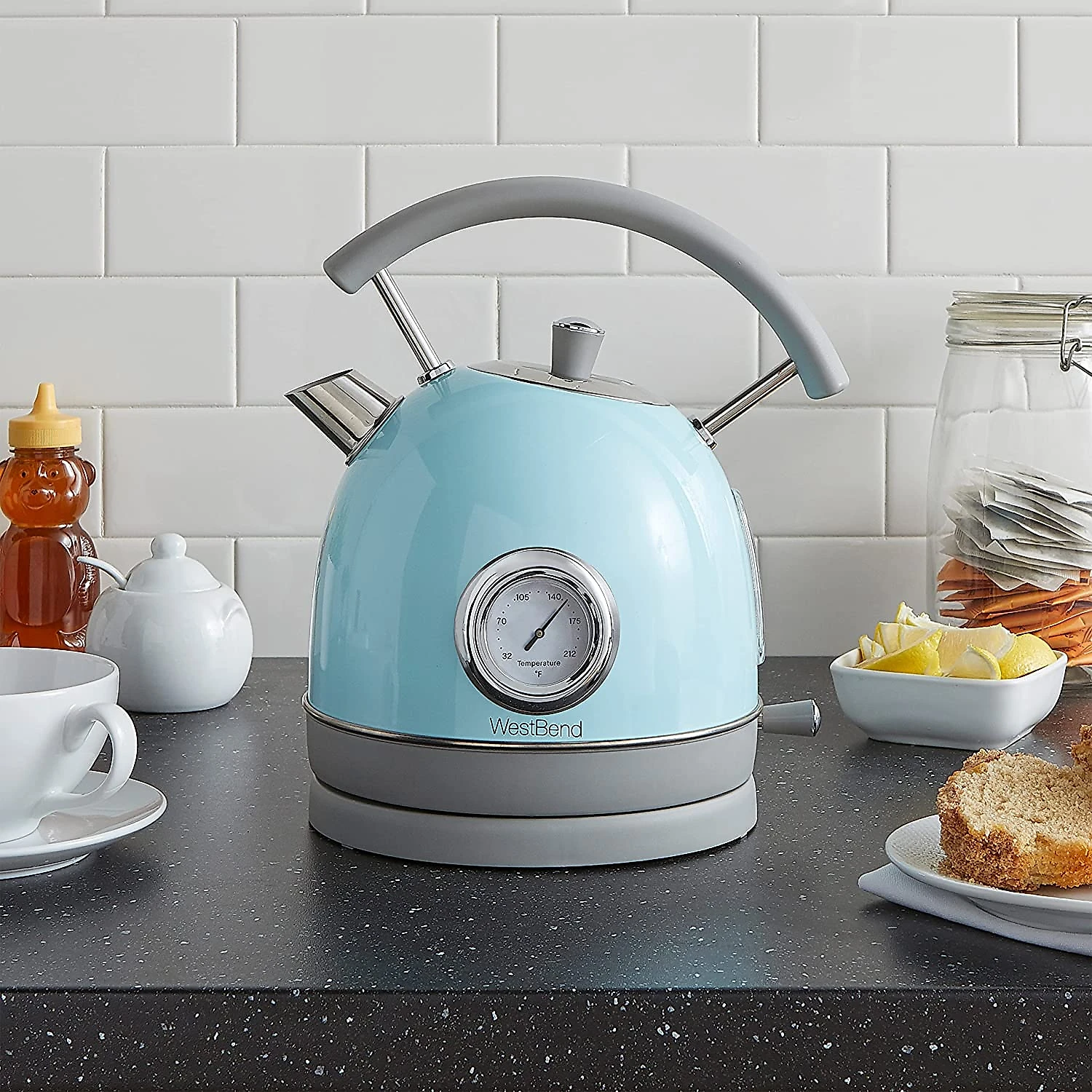 West Bend Chaleira Elétrica Retrô 17L com Desligamento A utomático e Proteção de Fervura 110V1500W Azul