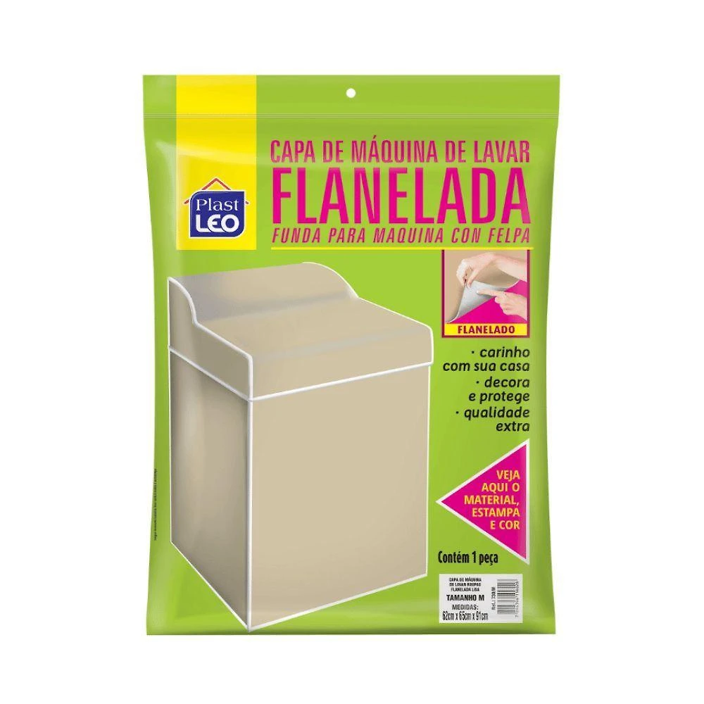 Capa para Máquina de Lavar Plast Leo 730-G para Lavadora em Polietileno e Poliéster Flanelado