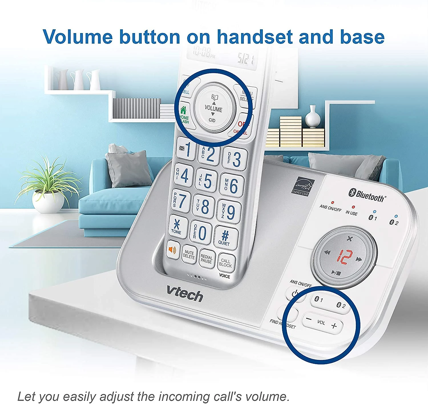Vtech VS11237 Telefone sem Fio com Bluetooth Secretária Eletrônica e Identificador 3 Ap