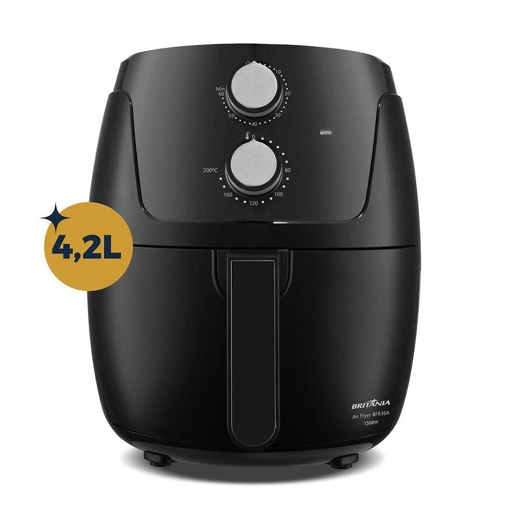Air Fryer sem Óleo Britânia BFR36A 4,2L 1500W Silverstone Preto 220V