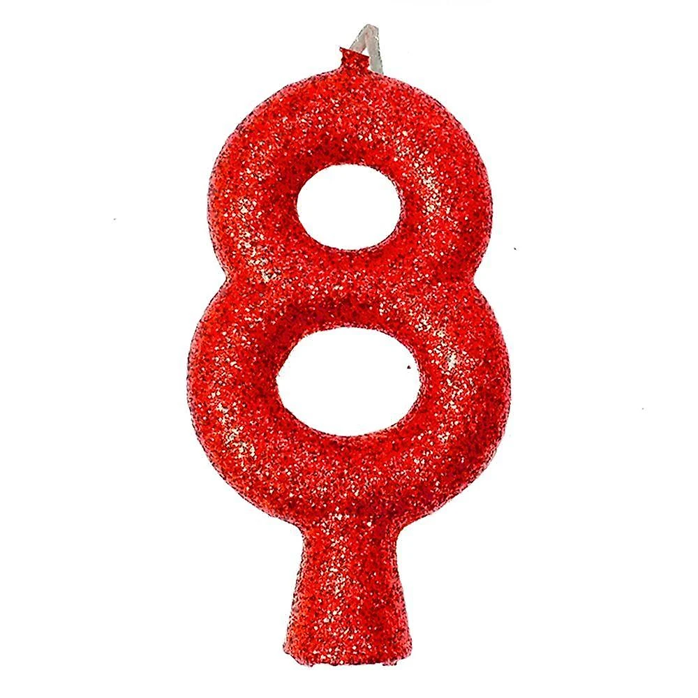 Vela De Aniversário Puro Glitter Vermelha Modelo ?