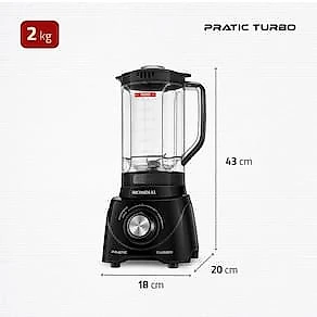 Liquidificador Mondial L-98-B Pratic Turbo com 2 Velocidades e Função Pulsar 550W - Preto 110V