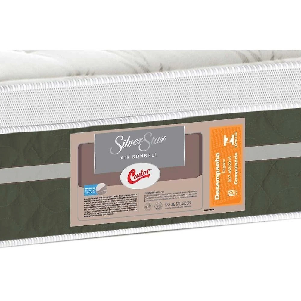 Cama Box Queen Silver Star Euro Pillow Molas Bonnel Branco Colchões Castor