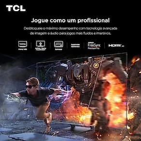 Smart TV TCL 65”4K QD-Mini Led 65C7K 144Hz com Sistema Operacional Google TV