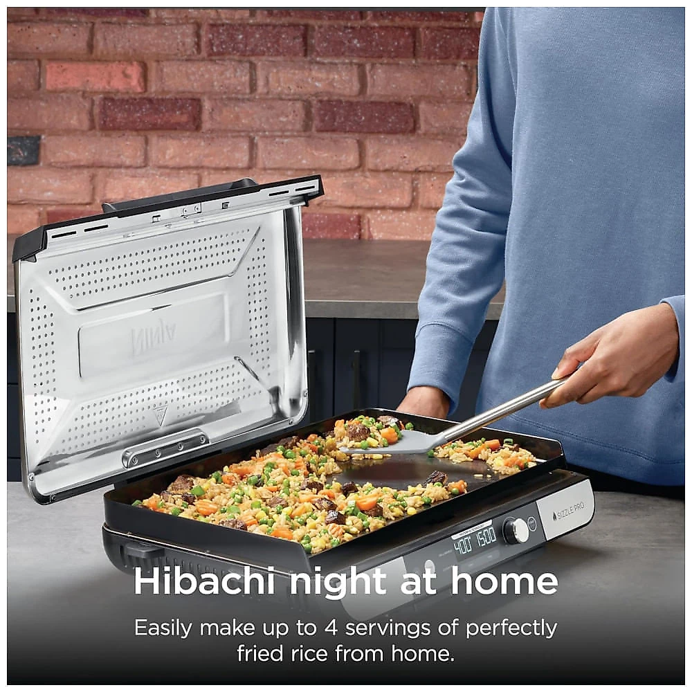 Grill Ninja GX101 Sizzle Pro XL 51cm Chapa e Grelha Elétrica Antiaderente 120V