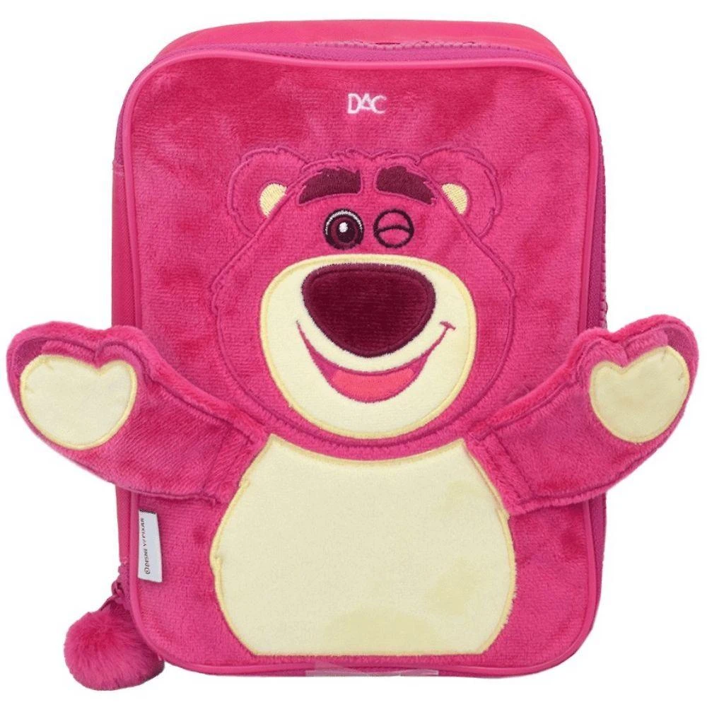 Estojo Baú Dac 5299 Lotso em Tecido de Pelúcia com Compartimento Interno 1 Unidade Rosa