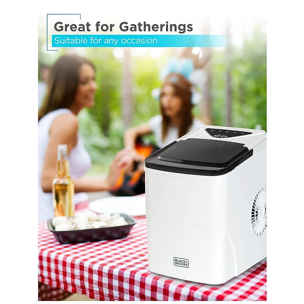 Máquina de Gelo até 11 kg em 24H Portátil com Autolimpeza, 110V, BLACK DECKER, Branca