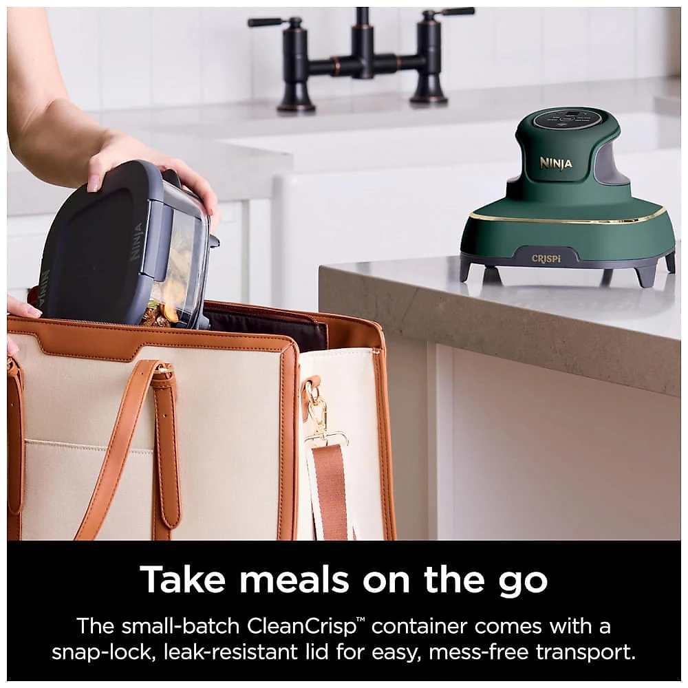 Ninja Crispi Air Fryer Fritadeira 5 em 1, 3,78 litros, 2,36 litros, 6 Copos de Vidro com Placas Crocantes e Tampas de Armazenamento