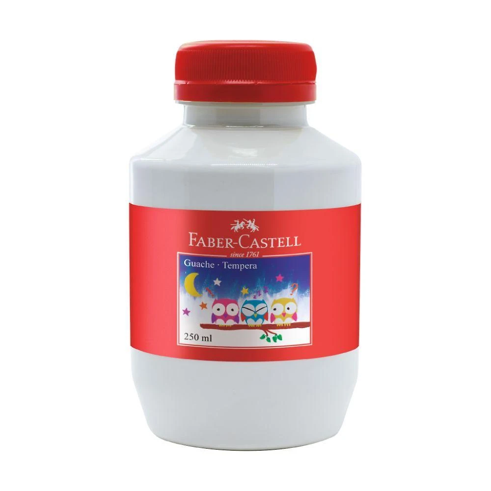 Tinta Guache Escolar Faber-Castell 250ML com Cores Vivas e Miscíveis para Estimular a Criatividade