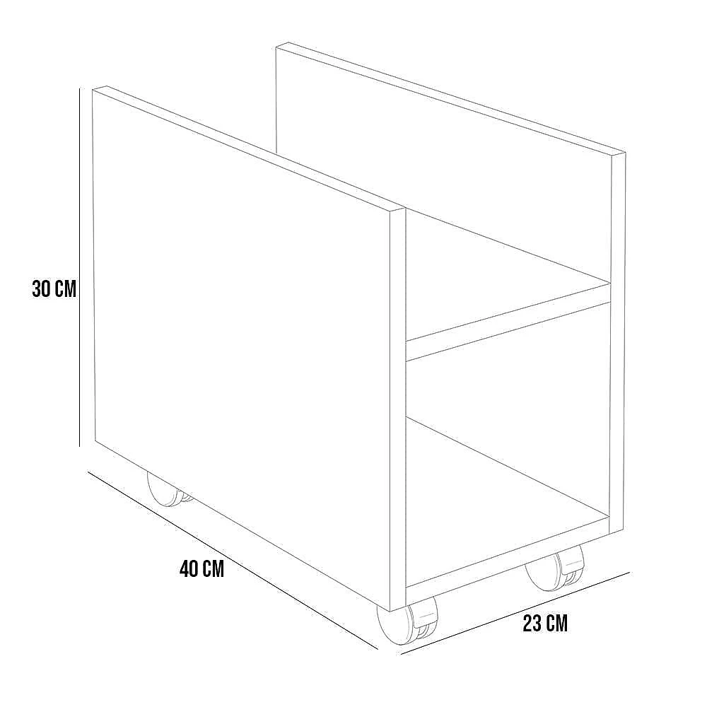 Suporte Para Cpu E Nobreak Com Rodízios Guide L03 Preto