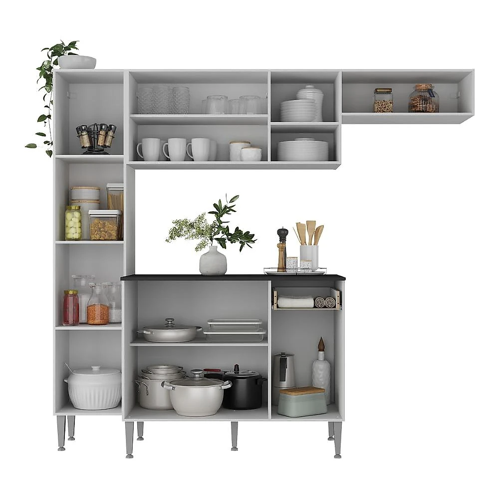 Miniatura Armário de Cozinha Compacta Smart Multimóveis MP2183 Branco