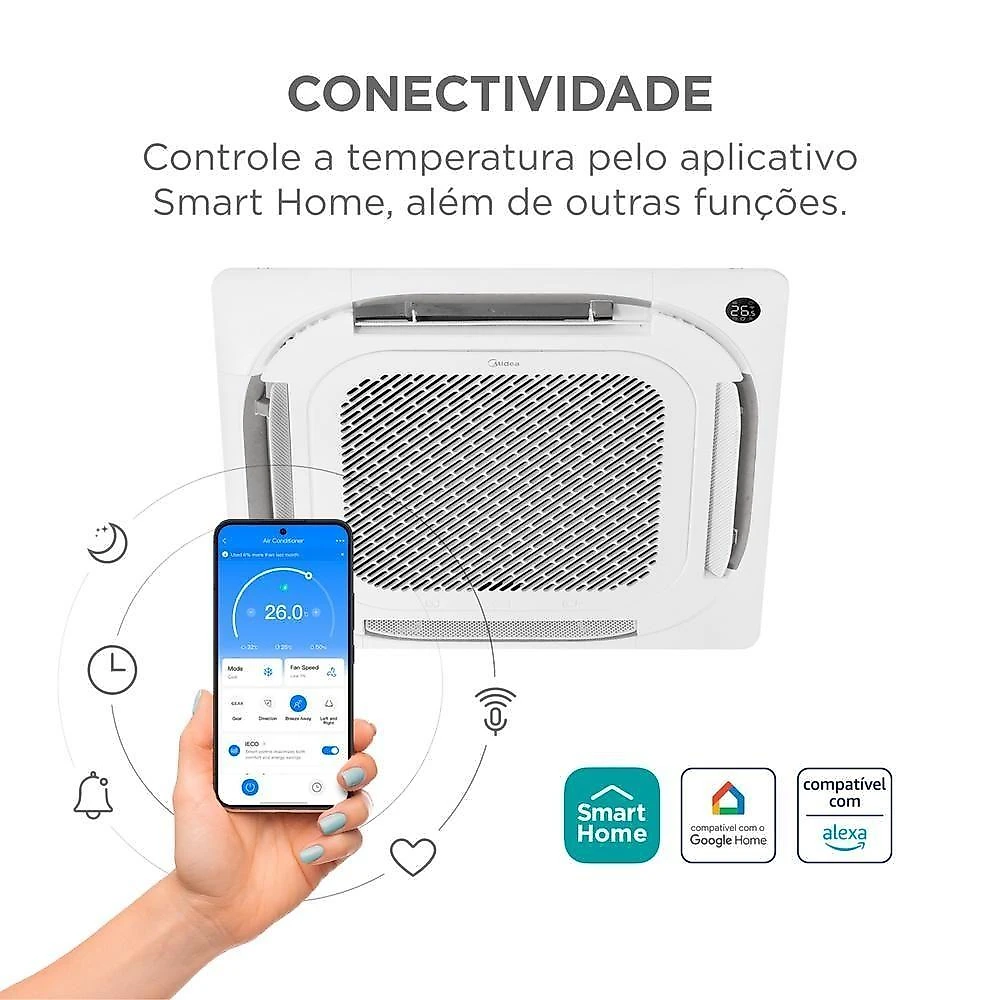 Ar Condicionado Split Midea Cassete 4 Vias Inverter 36000 BTUS Frio 220V 38CCVF36515MM-40KVQF36M5B-40KWFLBM