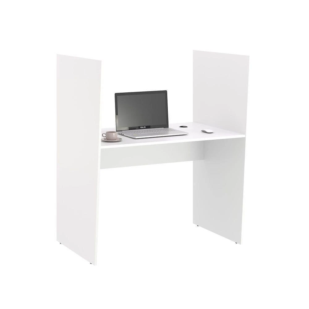 Balcão Atendimento Riviera 1 Lugar Mixer Branco MDP BP 15MM Tampo Passa Fios Casah