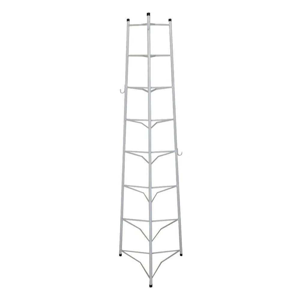 Tripé Porta Panelas Estrela 8 Compartimentos Aço Carbono 150cm Branco Ouro Minas