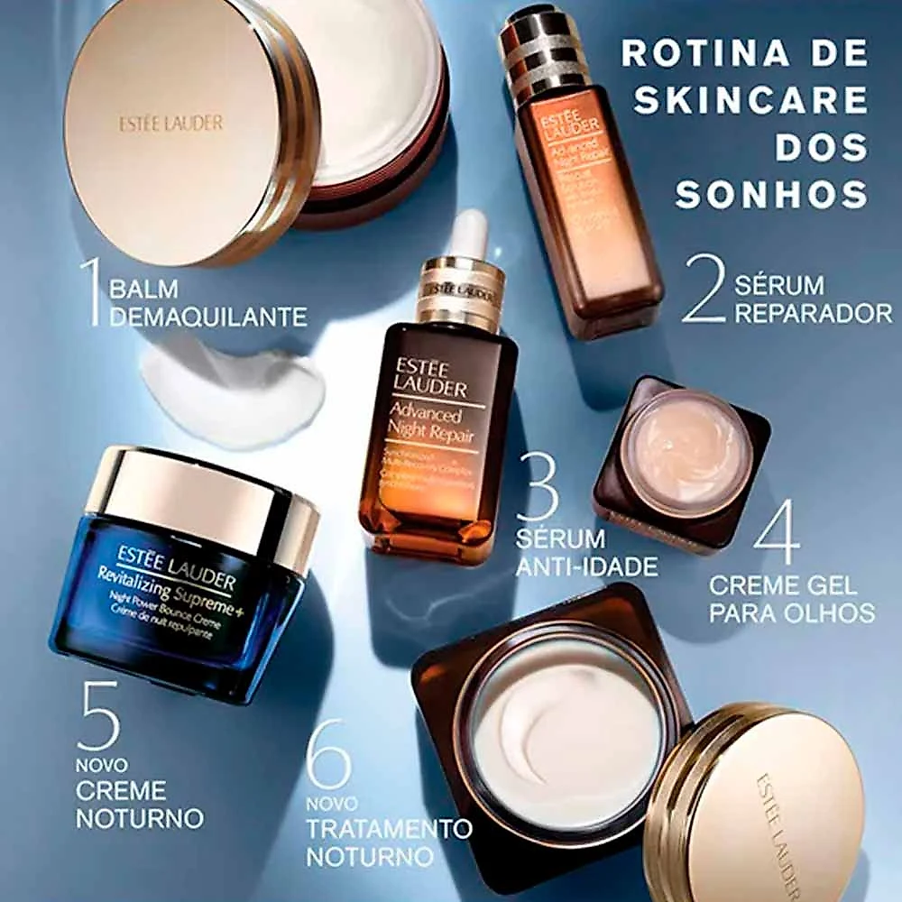 Kit Skincare Noturno Estée Lauder - Sérum Facial + Gel-Creme de Olhos + Creme Revitalizing Kit