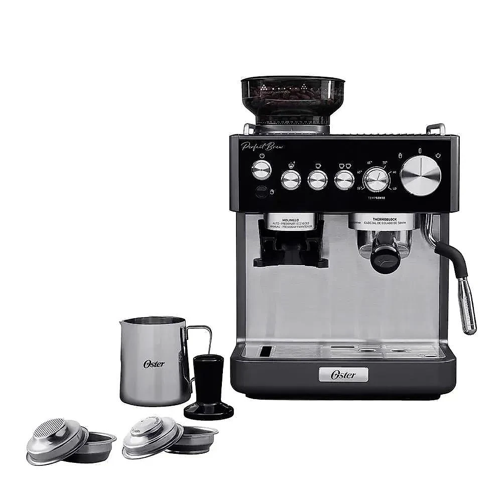 Kit Cafeteira Espresso Nova Perfect Brew e Sanduicheira Inox Preto 1,8L 220V Oster