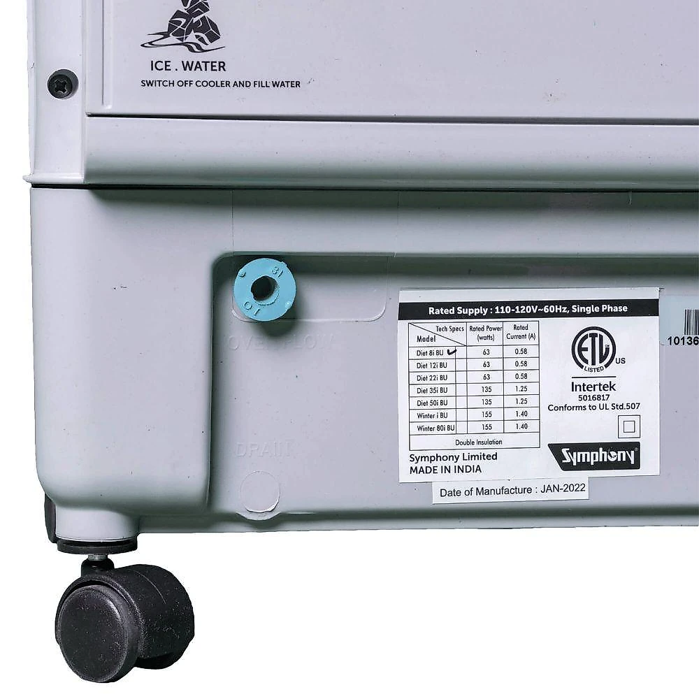 Climatizador Evaporativo Portátil Symphony 8L 105W Cinza Diet 8i 110V