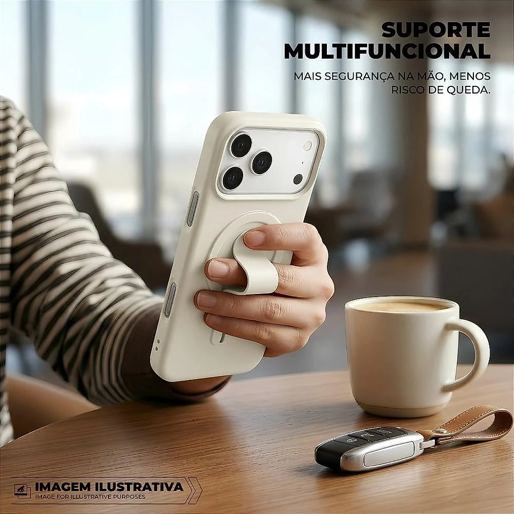 Capa para iPhone 17 Pro - Card Ring - Off White - Gshield