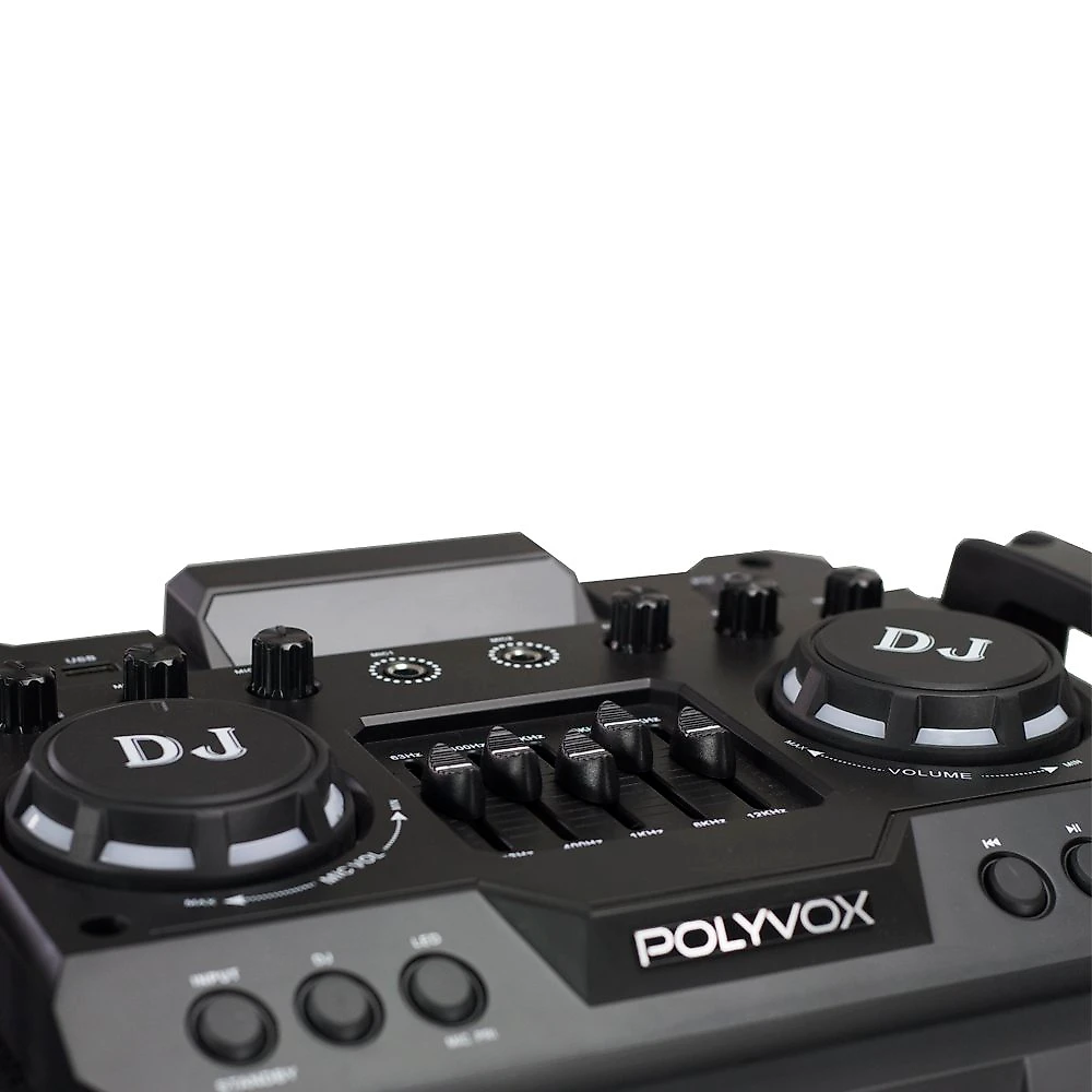 Caixa de Som Bluetooth Torre TWS Polyvox XT1200 com Controle Remoto e Mesa Equalizadora
