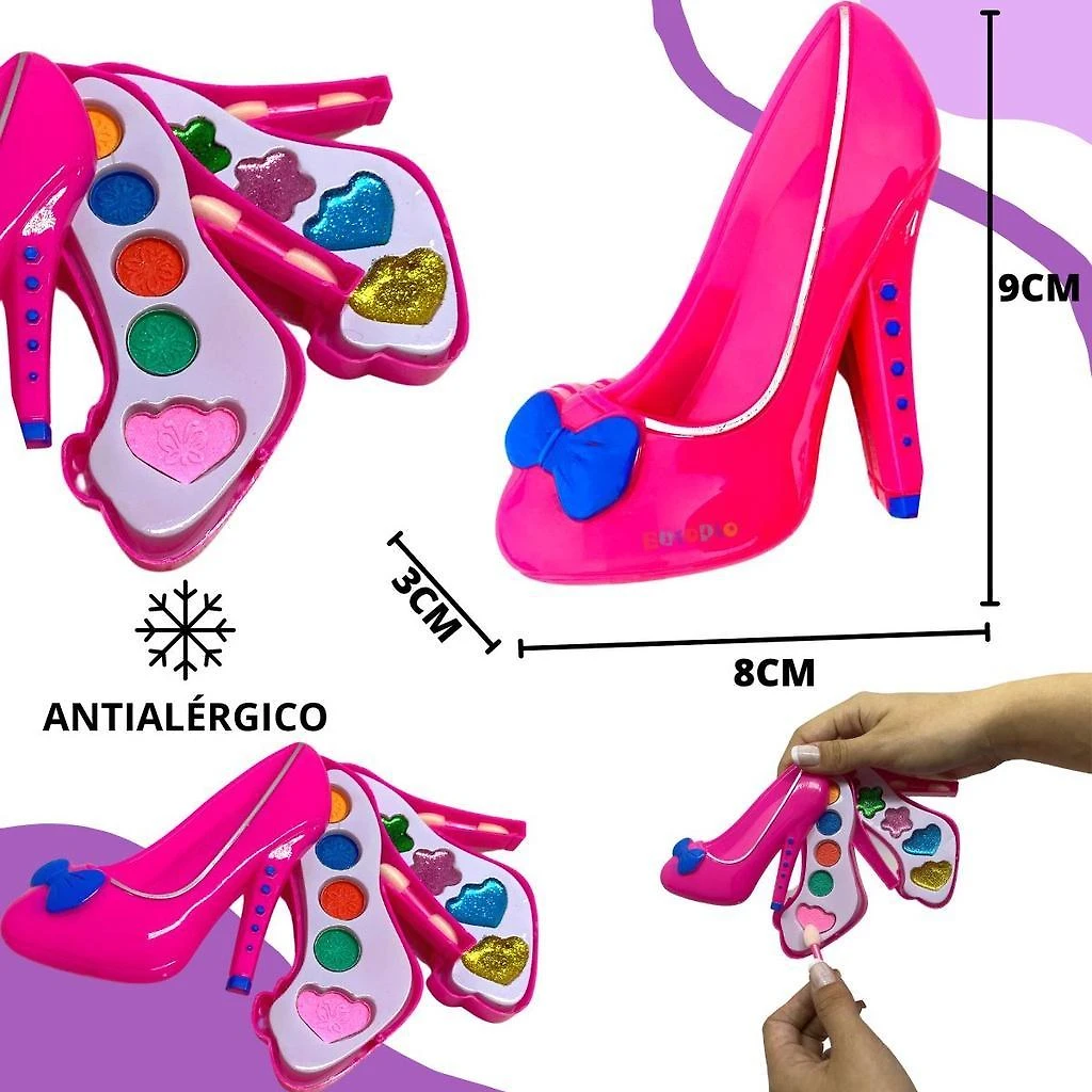 Miniatura Kit Maquiagem Infantil Batom Anti-Alérgico Brinquedo Menina