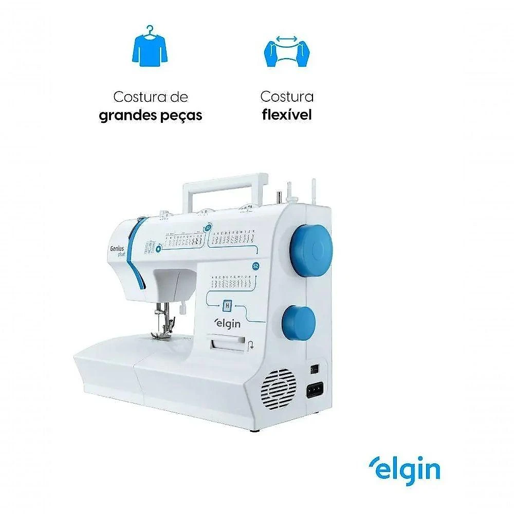 Máquina de Costura Elgin JX-4035 Genius Plus 31 Pontos Doméstica Branco 110V