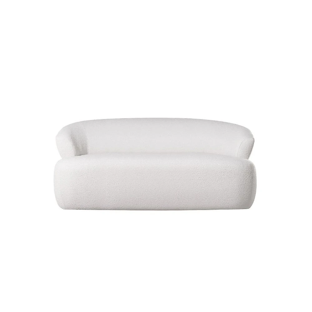 Conjunto 1 Sofá Orgânico 160cm e 2 Poltronas Base Giratória e Orgânicas Zoe Espresso Móveis Off White