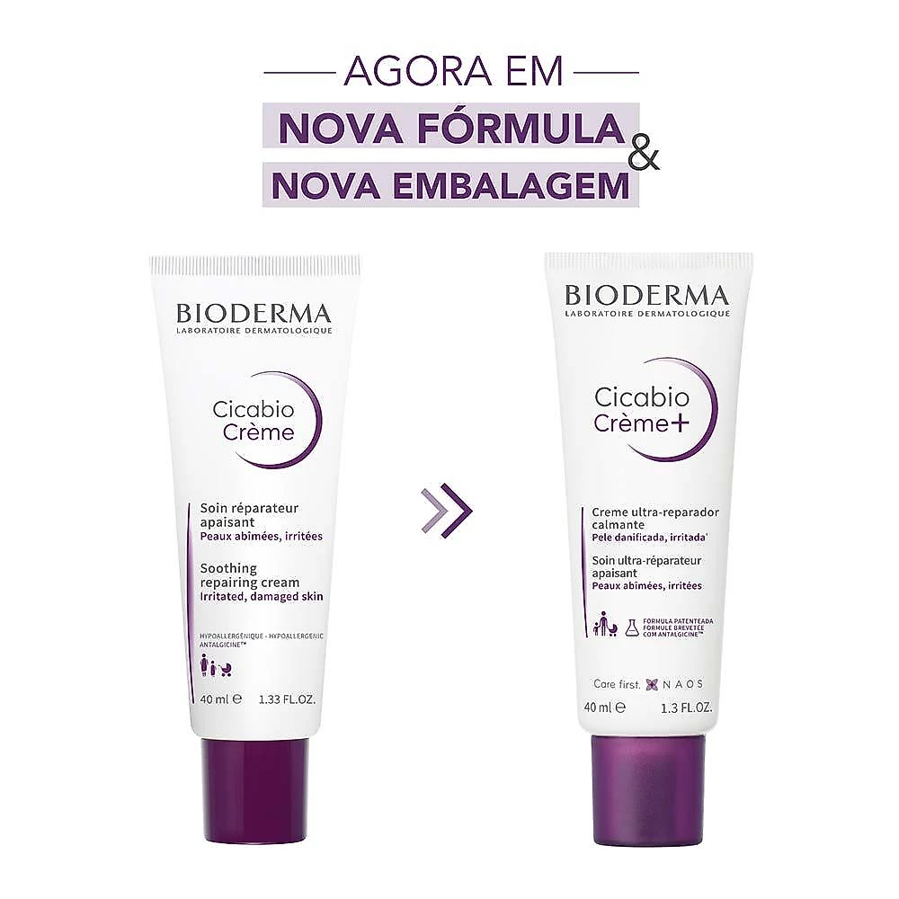 Hidratante reparador calmante bioderma - cicabio crème+ 40ml