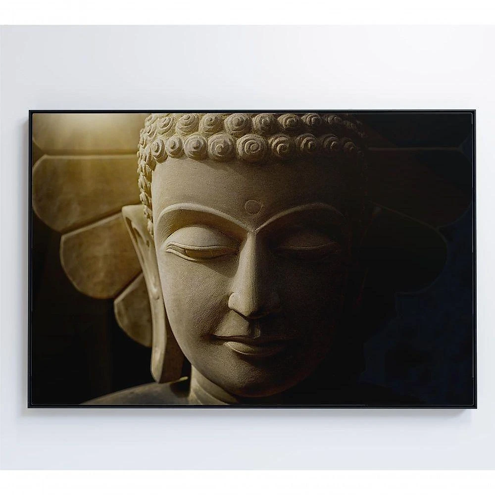 Quadro Buda Face 60x40 Cm Tecido Canvas