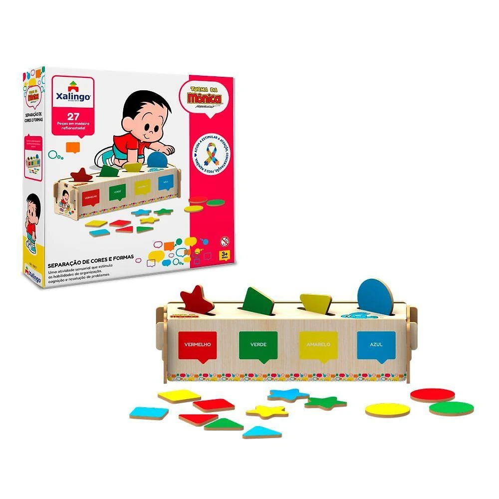 Jogo Separação De Cores E Formas Turma Da Mônica 27 Peças Xalingo