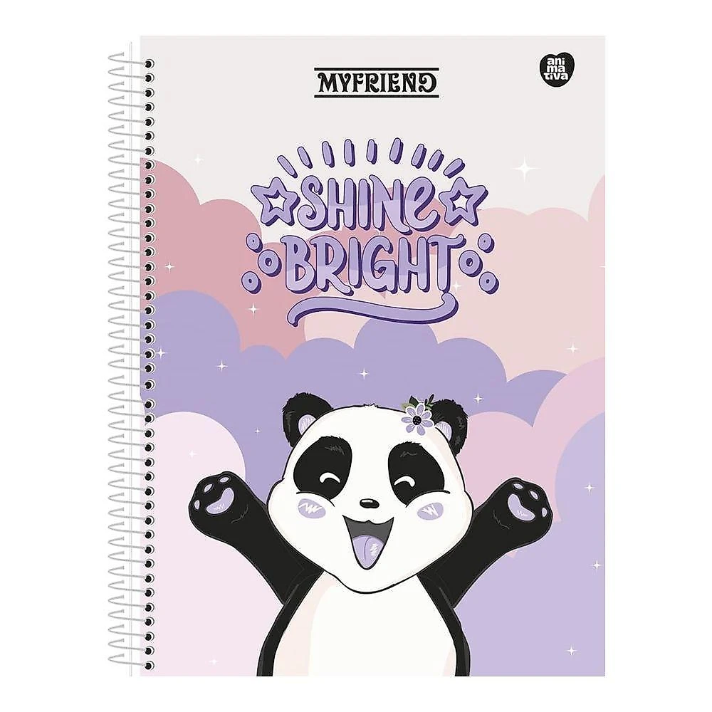 Caderno Espiral Capa Dura São Domingos My Friend Animativa 80 Folhas Pautadas 56G-M2 Formato