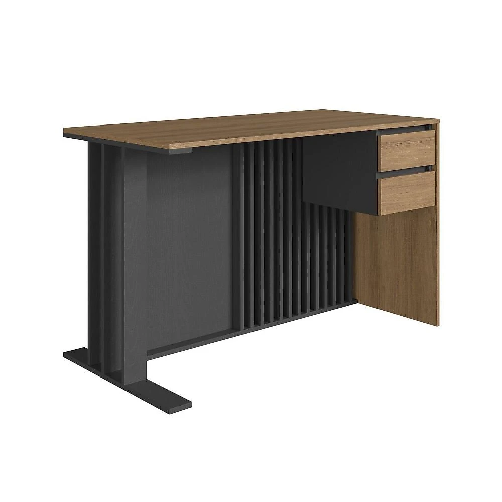 Conjunto de Escritório com 2 Peças Mesa com Gavetas e Armário com Nichos Cj8001