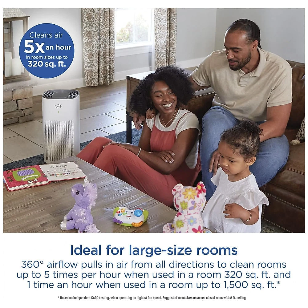 Purificador de Ar com Filtro HEPA e 4 Velocidades, Cobertura 139 m2, 110V, Clorox, Branco