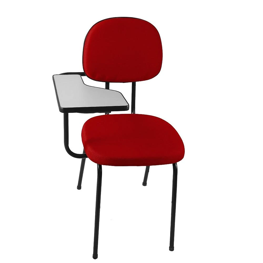 kit 3 Cadeiras Universitária Secretária com Prancheta Ecoflex Kit 3 Cadeiras Universitárias Secretária sem Porta Livros Ecoflex Vermelho