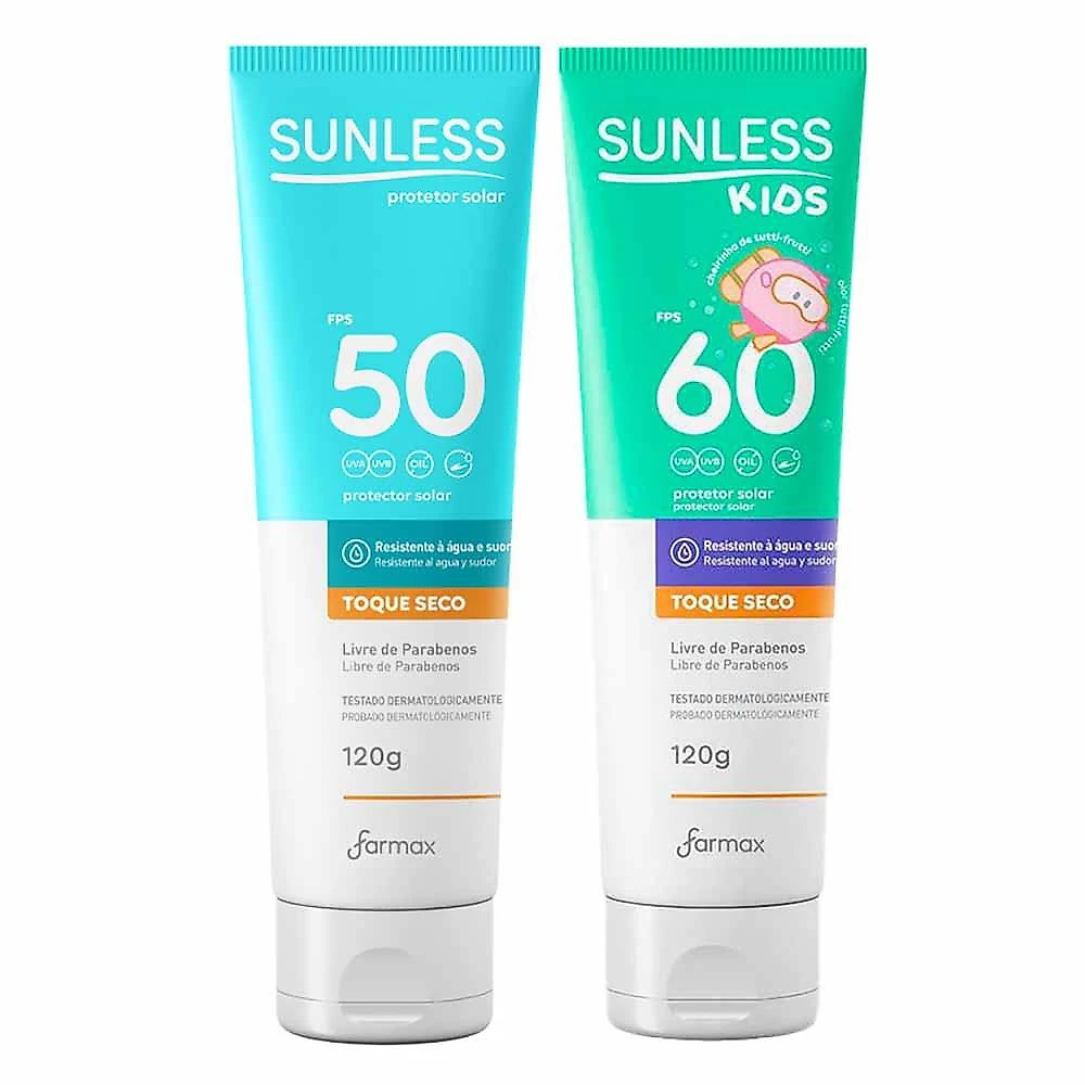 Sunless kit - protetor solar corporal fps50 + protetor solar kids fps60